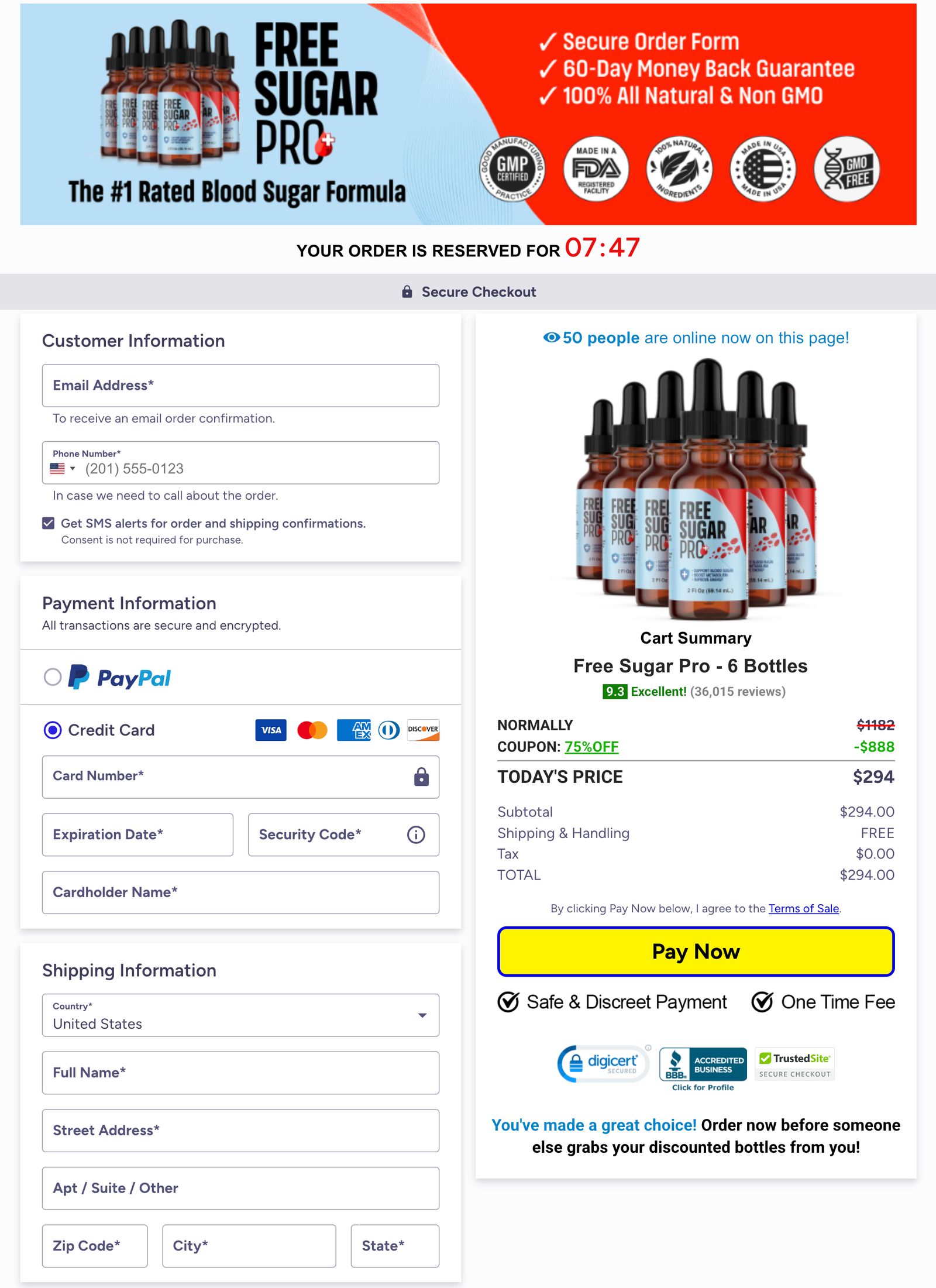 Free Sugar Pro Official Website Secure Order Page